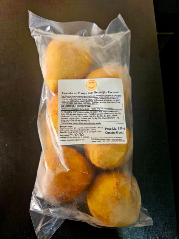 Coxinha de Frango c/ Requeijão Cremoso (6 unid.) - 810g
