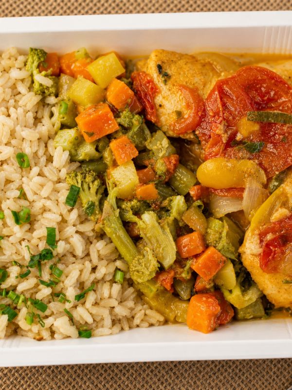 FIT de Moqueca de Peixe, Arroz Branco e Seleta de Legumes (300g)