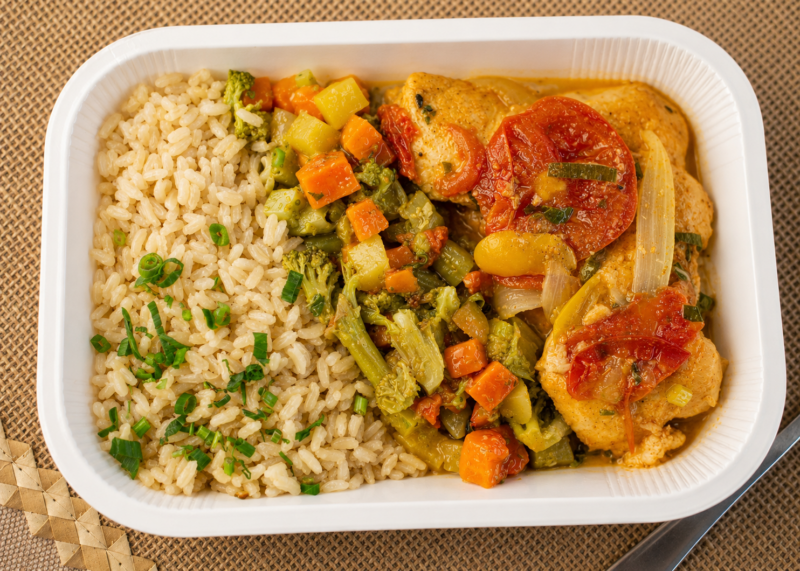 FIT de Moqueca de Peixe, Arroz Branco e Seleta de Legumes (300g)