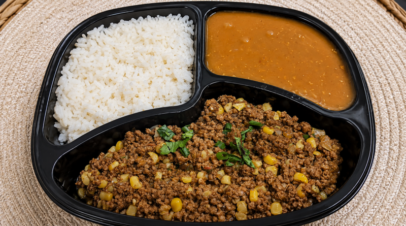 JANTINHA de Carne Moída c/ Milho, Arroz Branco e Feijão Carioca (400g)